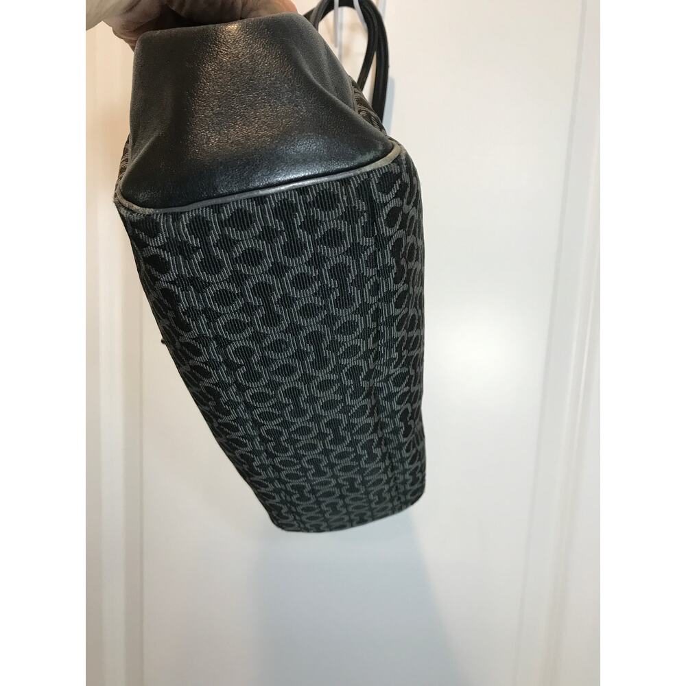 Coach Madison Madeline East/West Satchel Black/Gray Sig Jacquard EUC - Picture 5 of 10